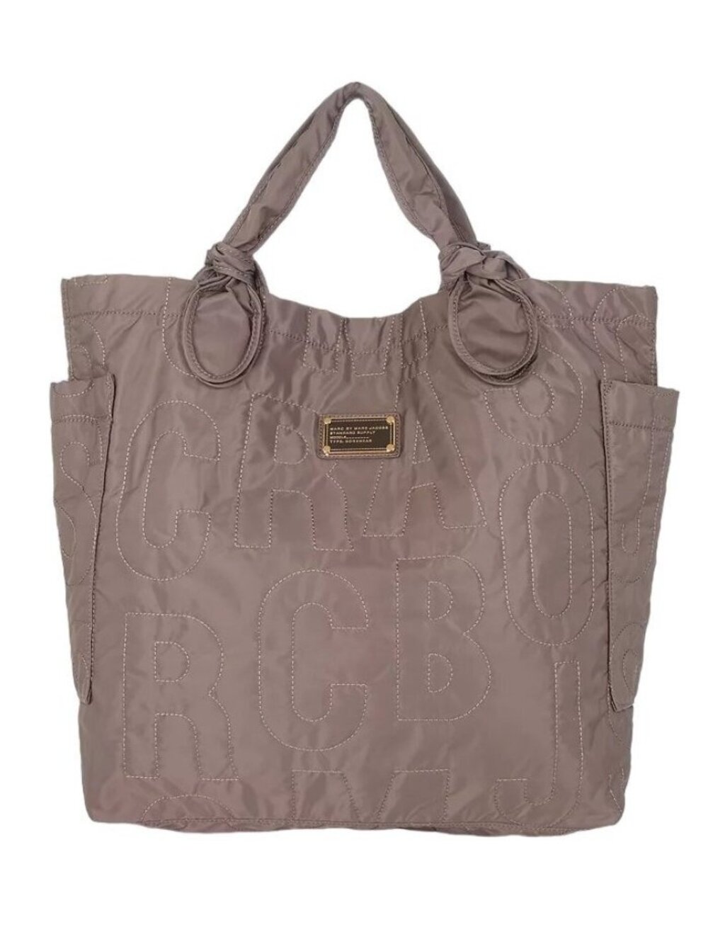 Marc Jacobs Pretty Nylon Tate Tote Quartz Grey Quilted Bag
